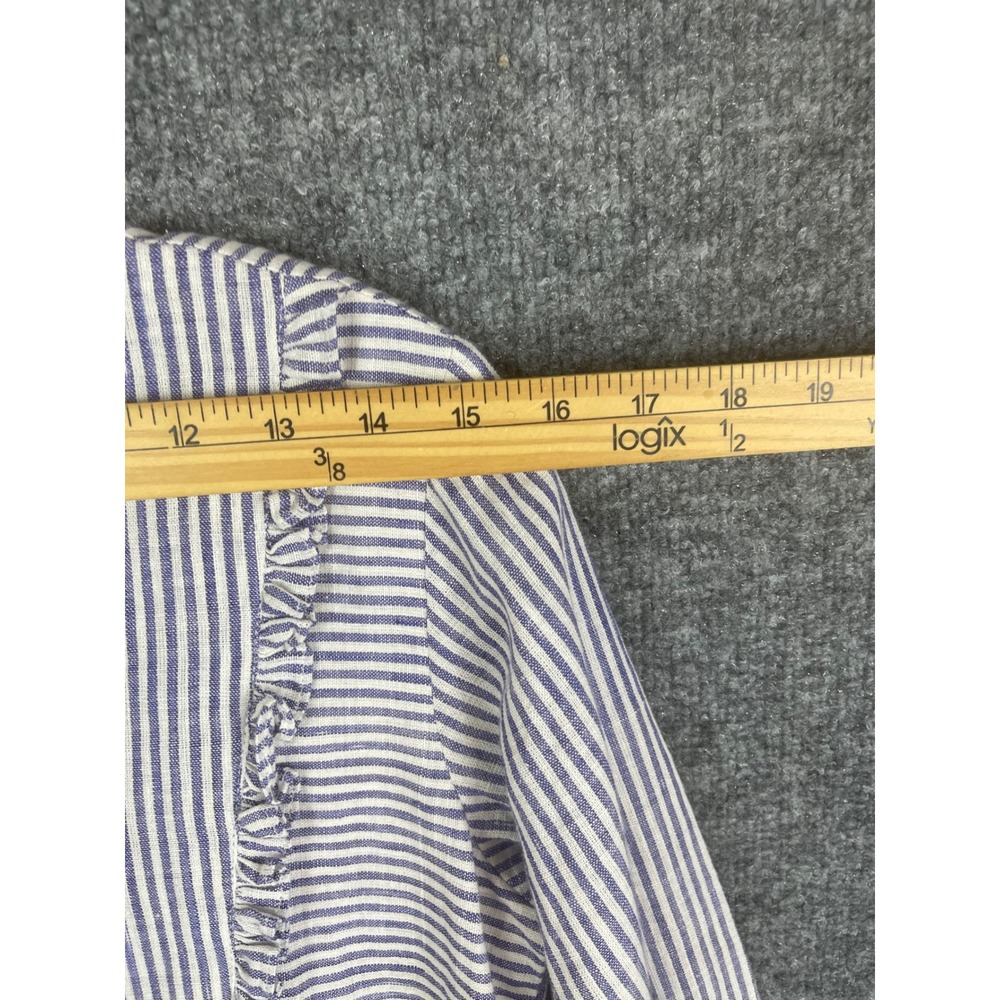 Krithi Maxi Dress Womens Size M Blue White Stripe NWT Handloom Ruffle Tiered - Picture 13 of 16